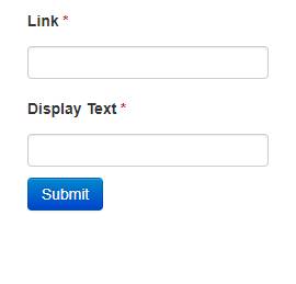 CMS admin form for adding links to a sites footer